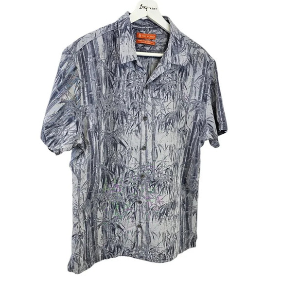 Tori Richard Mens Hawaiian Tree Print Button Up Short Sleeve Shirt Size Large - Picture 3 of 6